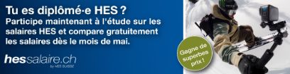 Tu es diplôm-e HES? Participe maitenant à l'étude sur les salaires HES et compare gratuitement les salaires dès le mois de mai. Gagne des superbes prix!