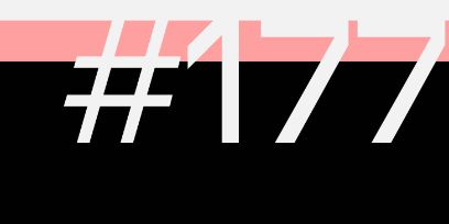 The design features the number 177 in white on a black background at the bottom and red at the top. 
