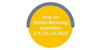Störer mit Anmeldelink zu Online-Beratung
