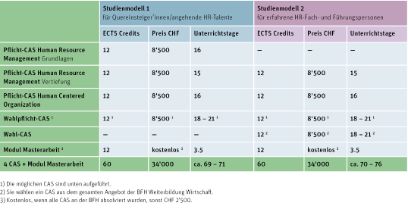 Abbildung Studienmodelle EMBA HRM Weiterbildung BFH Wirtschaft