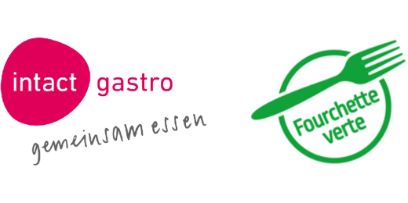 Logos intact gastro und fourchette verte